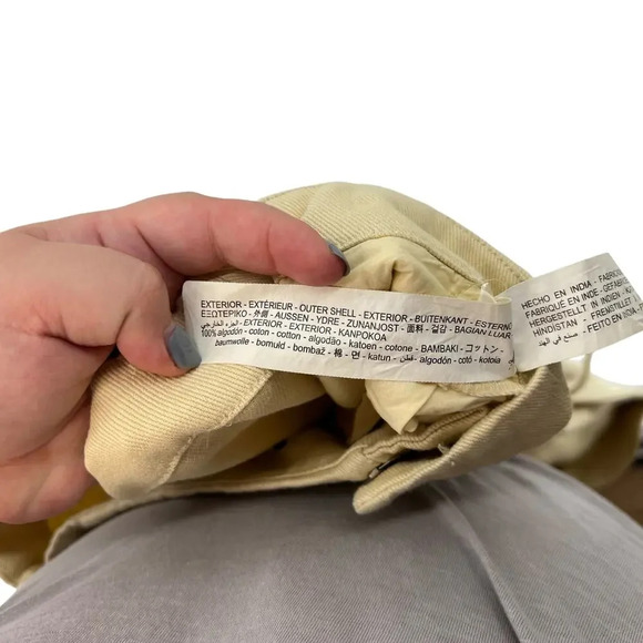 Zara Pants Full Length Turn‎ Up Baggy Wide Leg Butter Yellow Trouser Size Large - Picture 12 of 13